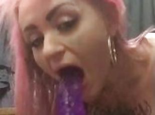 Hot tattoo girl strip tease dildo pussy fuck