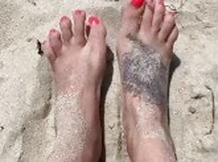 masturbation, amateur, babes, plage, esclave, pieds, solo, femme-dominatrice, orteils