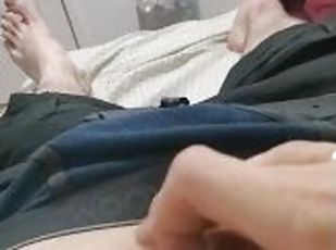 masturbation, amateur, énorme-bite, branlette, point-de-vue, solo, bite