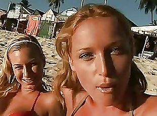 orgía, al-aire-libre, anal, babes, lesbiana, playa, facial, bikini, realidad