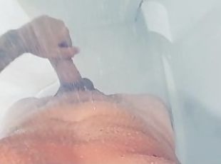 baignade, masturbation, public, amateur, énorme-bite, branlette, douche, solo, bite