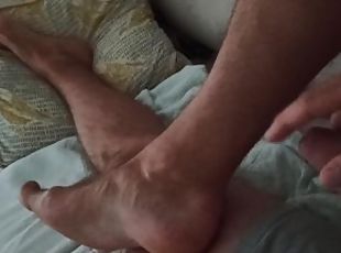 masturbation, amateur, maison, pieds, solo, bite