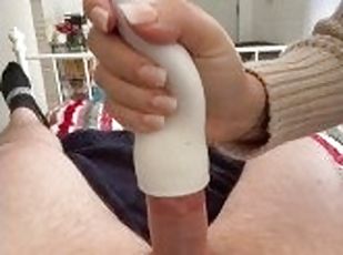 masturbation, amateur, ejaculation-sur-le-corps, énorme-bite, jouet, branlette, point-de-vue, bite