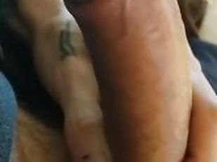 masturbation, amateur, énorme-bite, maison, branlette, secousses, britannique, solo, bite