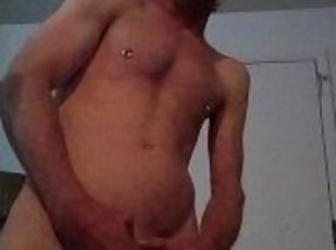 masturbation, bröstvårtor, orgasm, amatör, cumshot, gigantisk-kuk, sprut, piercad, ensam, bollar