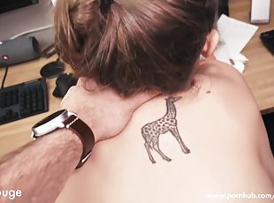 anal, stor-pikk, leke, pov, undertøy, brunette, tattoo