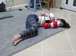 asiatique, bdsm, pieds, bas, fétiche, solo, chinoise, bondage, brunette