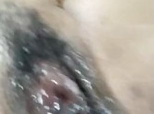 gros-nichons, chatte-pussy, amateur, ébène, jouet, solo