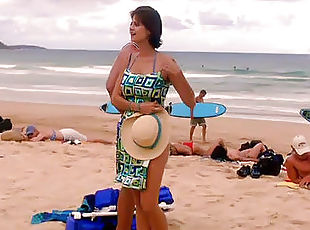 Catherine Bell blue bikini hard body