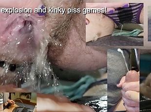 bad, orgasm, pissande, fitta-pussy, amatör, cumshot, avrunkning, massage, trosor, sprut