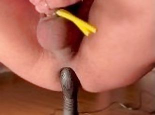 amateur, anal, ejaculation-sur-le-corps, énorme-bite, ejaculation, belle, gode, solo, bite