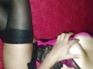 chatte-pussy, amateur, ébène, latina, bas, lingerie, serrée, petite, poupée