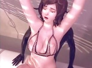 [Blacked] Mei enjoys a huge cock in the bathroom [Grand Cupido]( Overwatch )