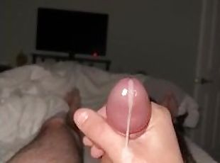 Jerking this big cock till I cum on myself