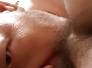 hårete, pussy, kone, amatør, milf, mamma, par, pov, mor, oral