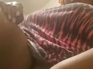 masturbation, amateur, ébène, belle-femme-ronde, solo