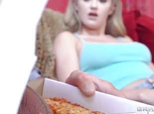 amateur, fellation, blonde, pizza, sucer