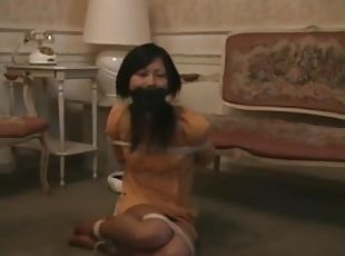 asiatique, collants, japonais, bdsm, bas, fétiche, bâillonnement, bondage, brunette