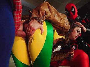 Cosplay slut Allie Haze gets properly fucked in threesome