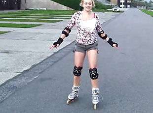 Rollerblading beauty fucked hard