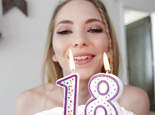 Angel Smalls gets dildo & cock gift for 18th birthday