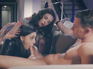 Joanna Angel surprises her husband with a 3-way with Angela White