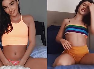 briller, latina, fingret, ung-18, høyskole, petite