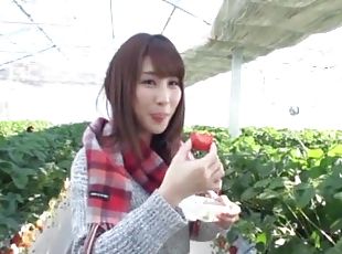 POV video of adorable Ayumi Shuna sucking a hard dick outdoors