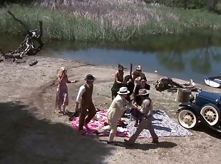 Outdoor group dicking with kinky Julia Ann and Natasha Marley