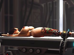 Sci-fi hardcore and a sexy cuffed hottie in the lab