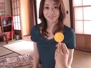 Homemade POV video of foxy Japanese Maki Hojo riding a hard dick