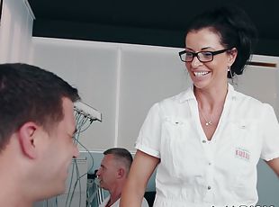 lunettes, infirmière, milf, uniformes