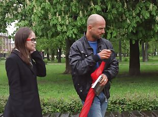 gafas, ruso, amateur, adolescente, pareja, cabalgando, fumando, polla