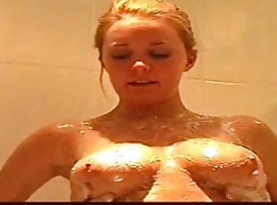 bañando, tetas-grandes, masturbación, coño-pussy, amateur, británico, natural, dulce, tetas, ducha