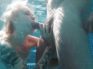 Horny guy licks wet pussy of Arteya and fucks her in the pool