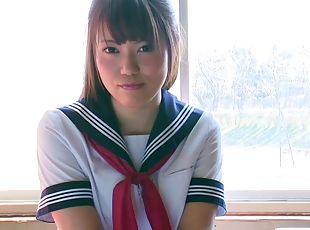 babes, japonés, guapa, uniforme