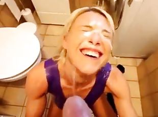 femme, anal, ejaculation-sur-le-corps, hardcore, couple, point-de-vue, sur-le-visage, toilette