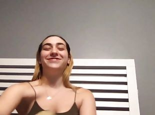 orgasmo, adolescente, rubia, mona, impresionante