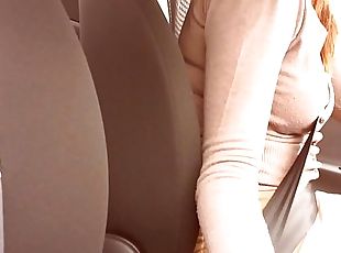 masturbation, mature, doigtage, voiture, naturel