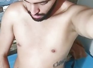 masturbación, amateur, chorro-de-corrida, gay, latino, paja, tragar, primera-vez, a-solas