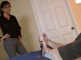 Angie Nior is super mad ad her son so she gives him a blowjob as punishment