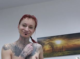 magro, adolescente, casal, caebça-vermelha, pov, tatuagem, pénis