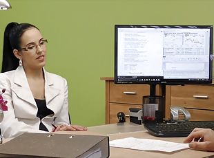 lunettes, bureau-office, couple