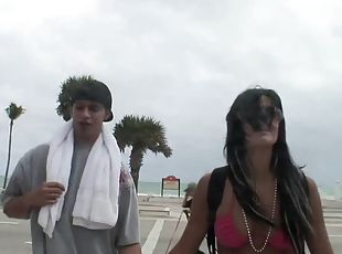 pareja, bikini, morena