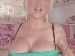 Sexy bimbo slut in a sheer silk outfit