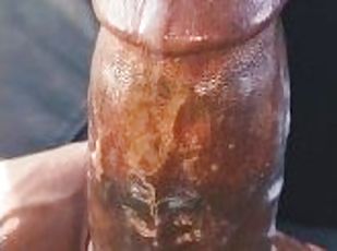 fet, gigantisk, masturbation, monster, amatör, cumshot, mörkhyad, gigantisk-kuk, svart, bbw