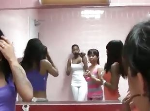 amatori, negresa, lesbiana, adolescenta, sex-in-grup, colegiu, toaleta