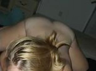 otrogen, fru, amatör, avsugning, milf, mamma, pov, man, blond, mor