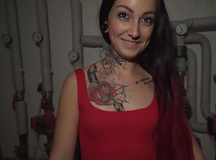 muschi, babe, immens-glied, junge, verrückte, fingerspiele, gesichtspunkt, tattoo, glied