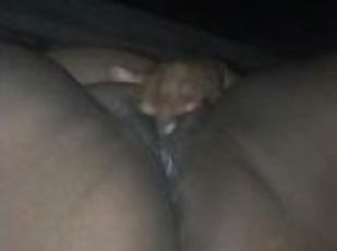 chatte-pussy, amateur, ébène, black, belle-femme-ronde, point-de-vue, attrapée, solo